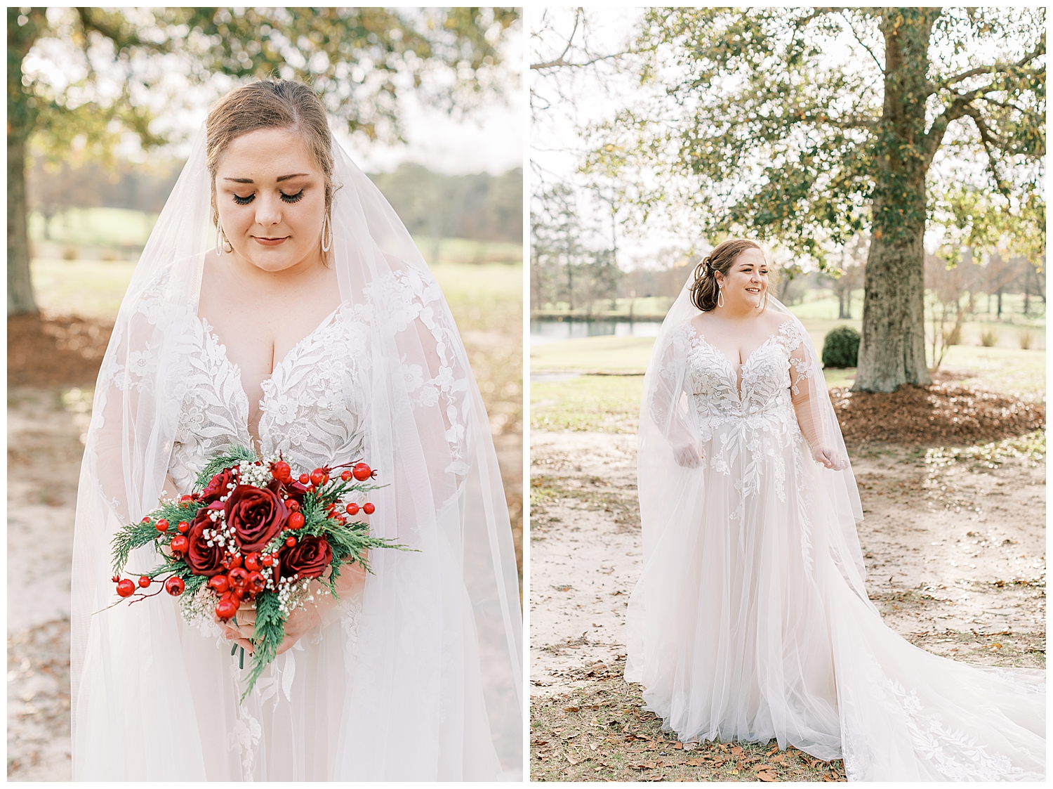 A bride laughs off into the distance at Green Gates Farmhouse.