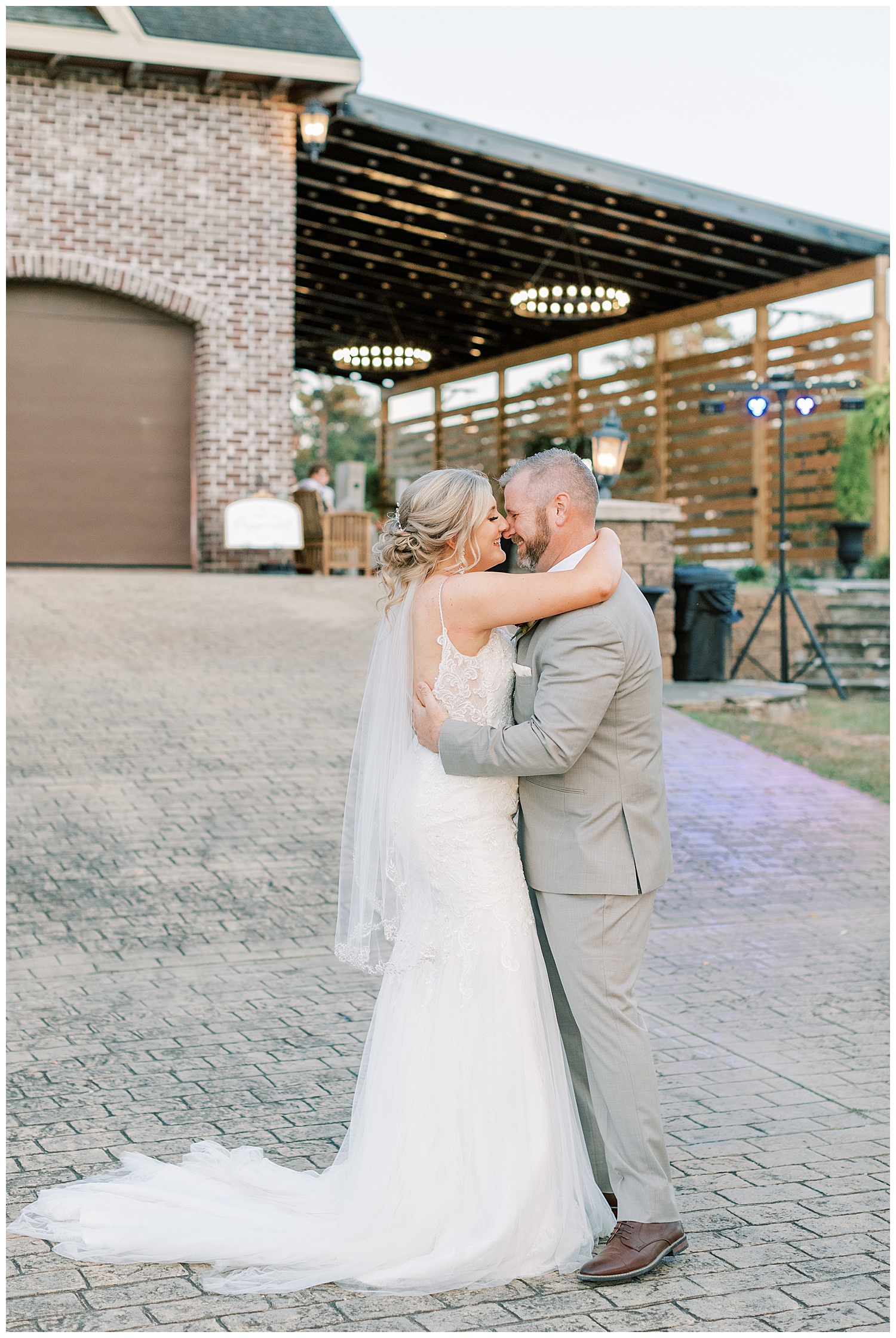 A husband and wife share their first dance at Three Lakes Manor in Poplarville.